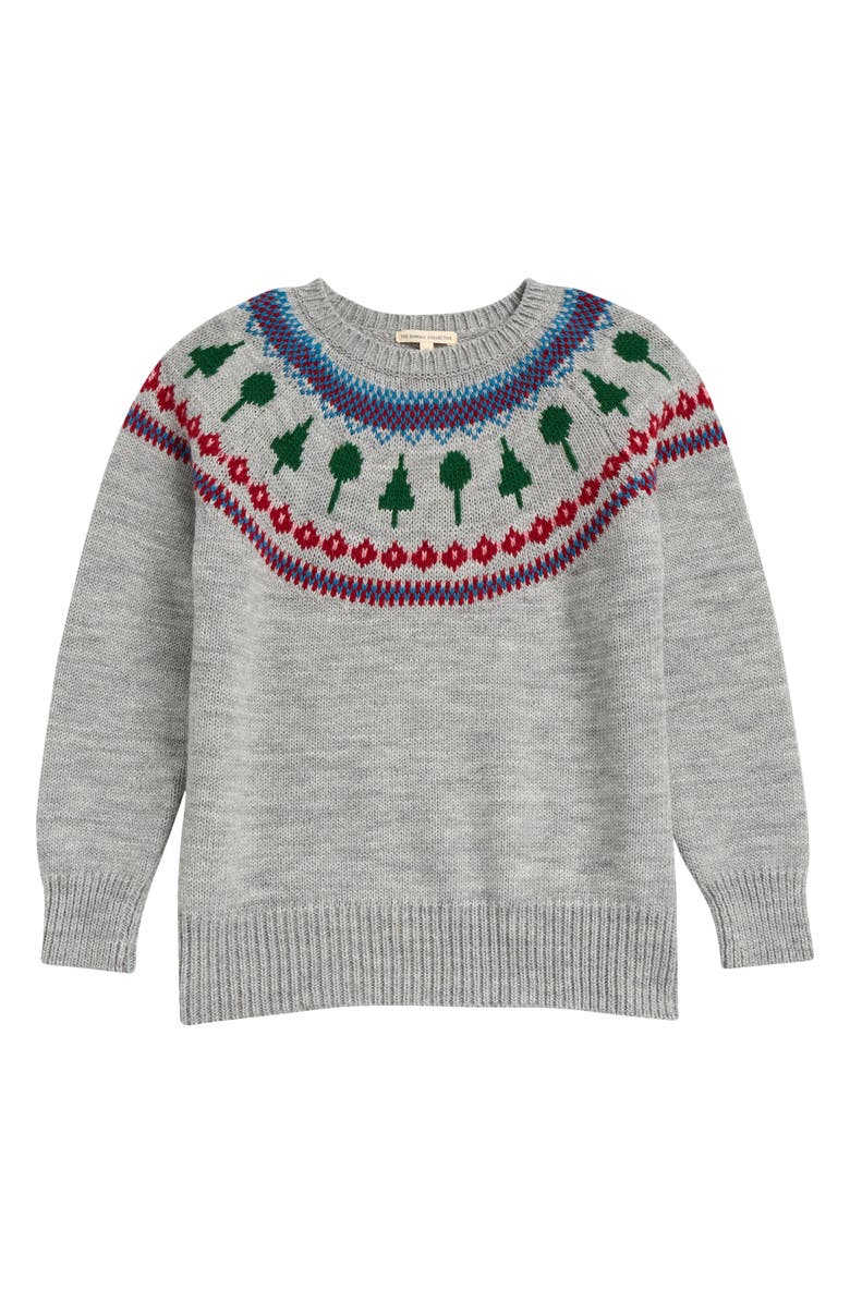 The Sunday Collective Kids' Recess Fair Isle Wool Blend Crewneck Sweater, Main, color, 