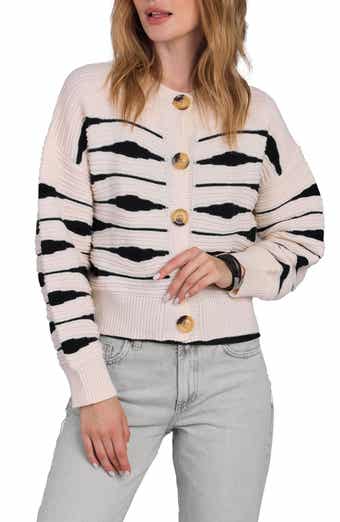 SAACHI Stripe Button Knit Sweater