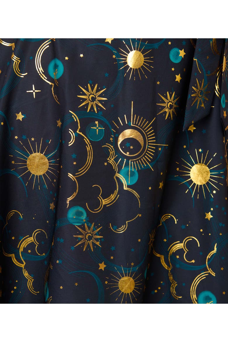 1930s Swing Dress, Alternate, color, Black Celestial Print