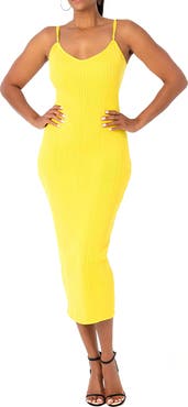 Dai Moda Rib Knit Body-Con Midi Dress