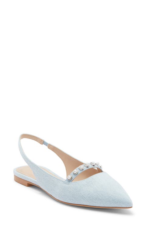 Faux Pearl Slingback Pump (Women)