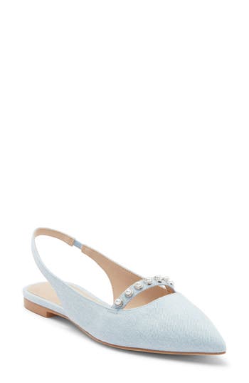 Stuart Weitzman Emilia Mary Jane Slingback Flat In Blue