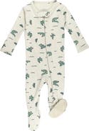 L'ovedbaby Print Organic Cotton Two-Way Zip Footie