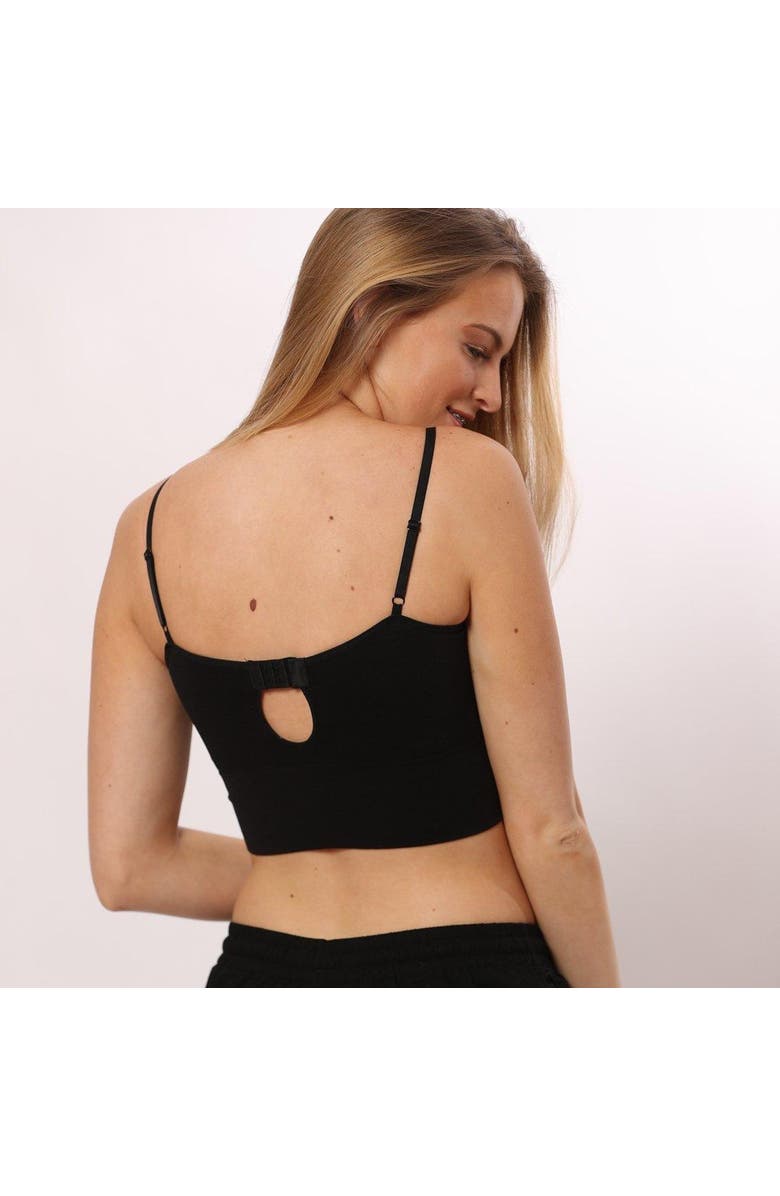 BRABAR Everyday Longline Cami Bra with Keyhole Back, Alternate, color, Black