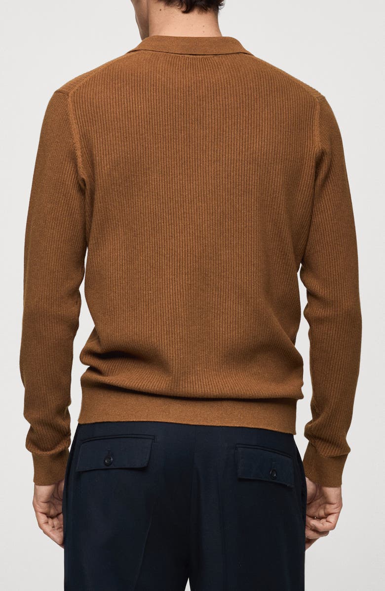 MANGO Rib Polo Sweater, Alternate, color, 