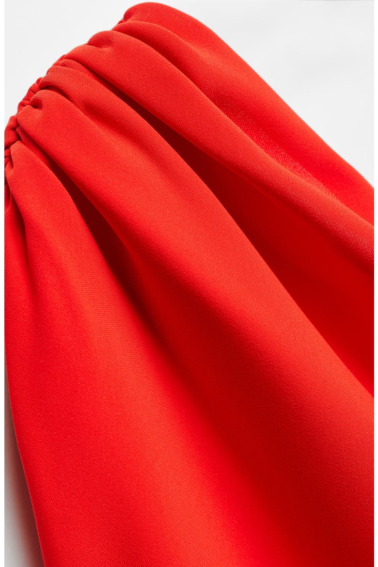 One-Shoulder Asymmetric Hem Dress, Alternate, color, RED