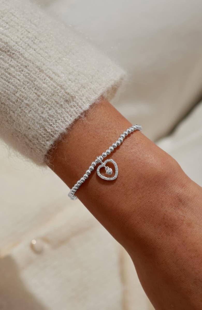 A Littles & Co A Little 'So Lucky To Have You In My Life' Bracelet In Silver Plating, Alternate, color, Metallic Silver