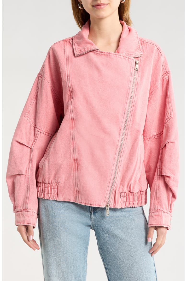 Denim Bomber Jacket, Alternate, color, SUNSET