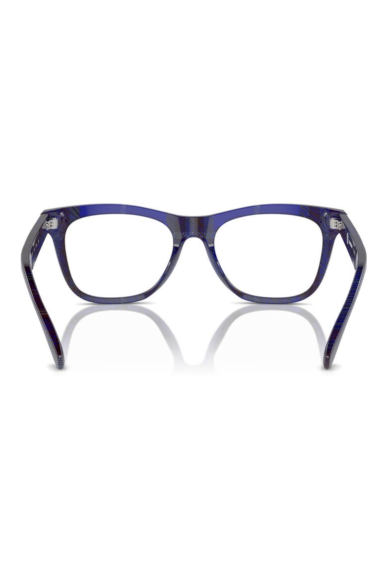 47mm Square Optical Glasses, Alternate, color, CHECK BLUE / DEMO LENS