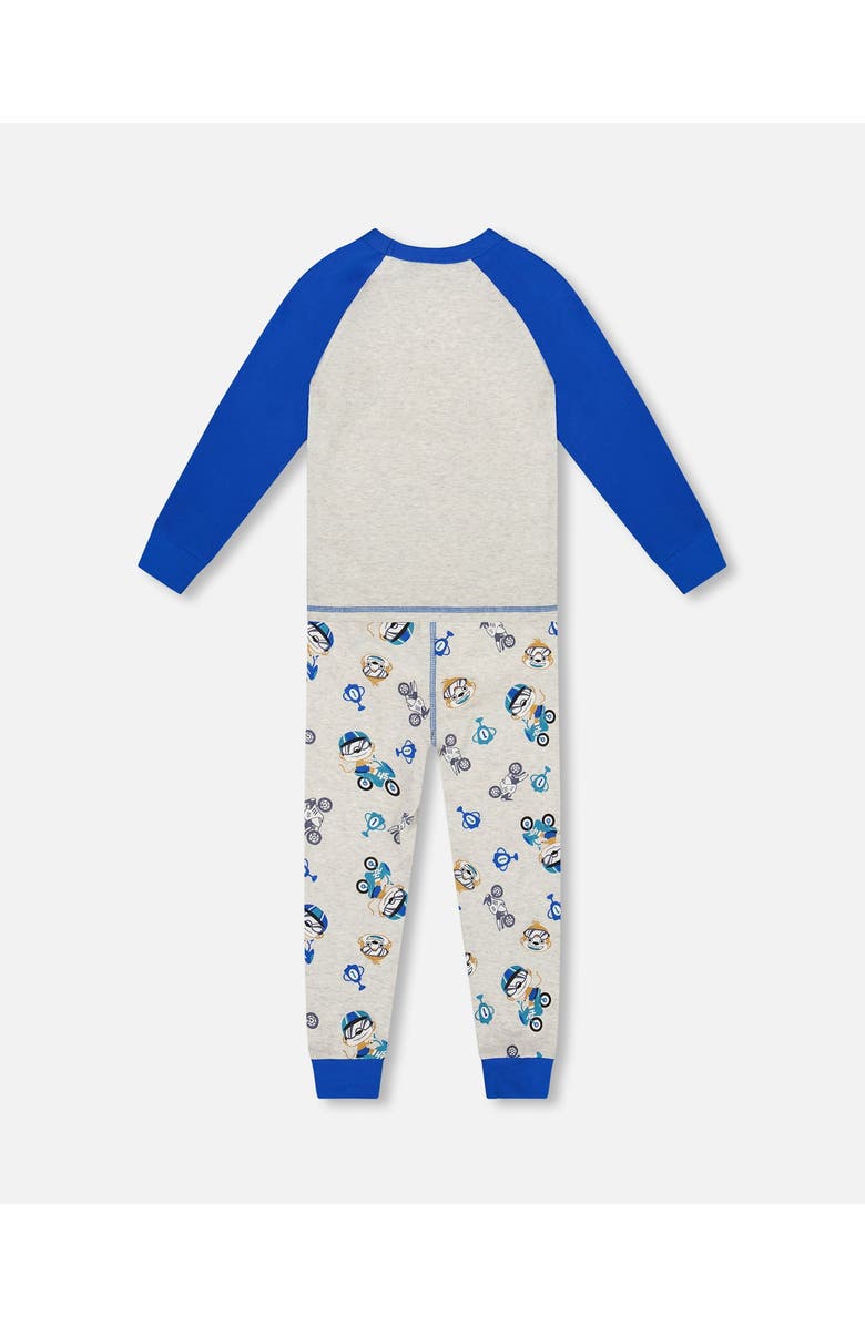 Deux par Deux Two-Piece Organic Cotton Pajama Set Monkey, Alternate, color, Beige