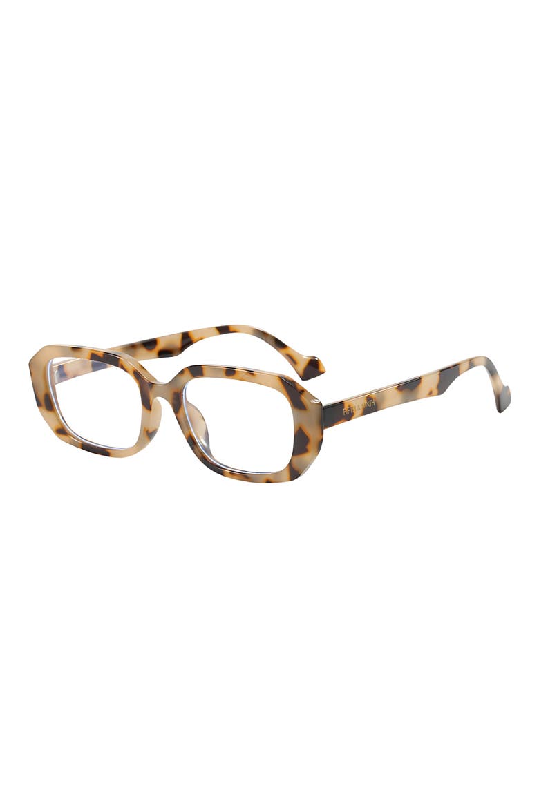 Talon 52mm Square Blue Light Blocking Glasses, Alternate, color, CREAM TORTE / CLEAR