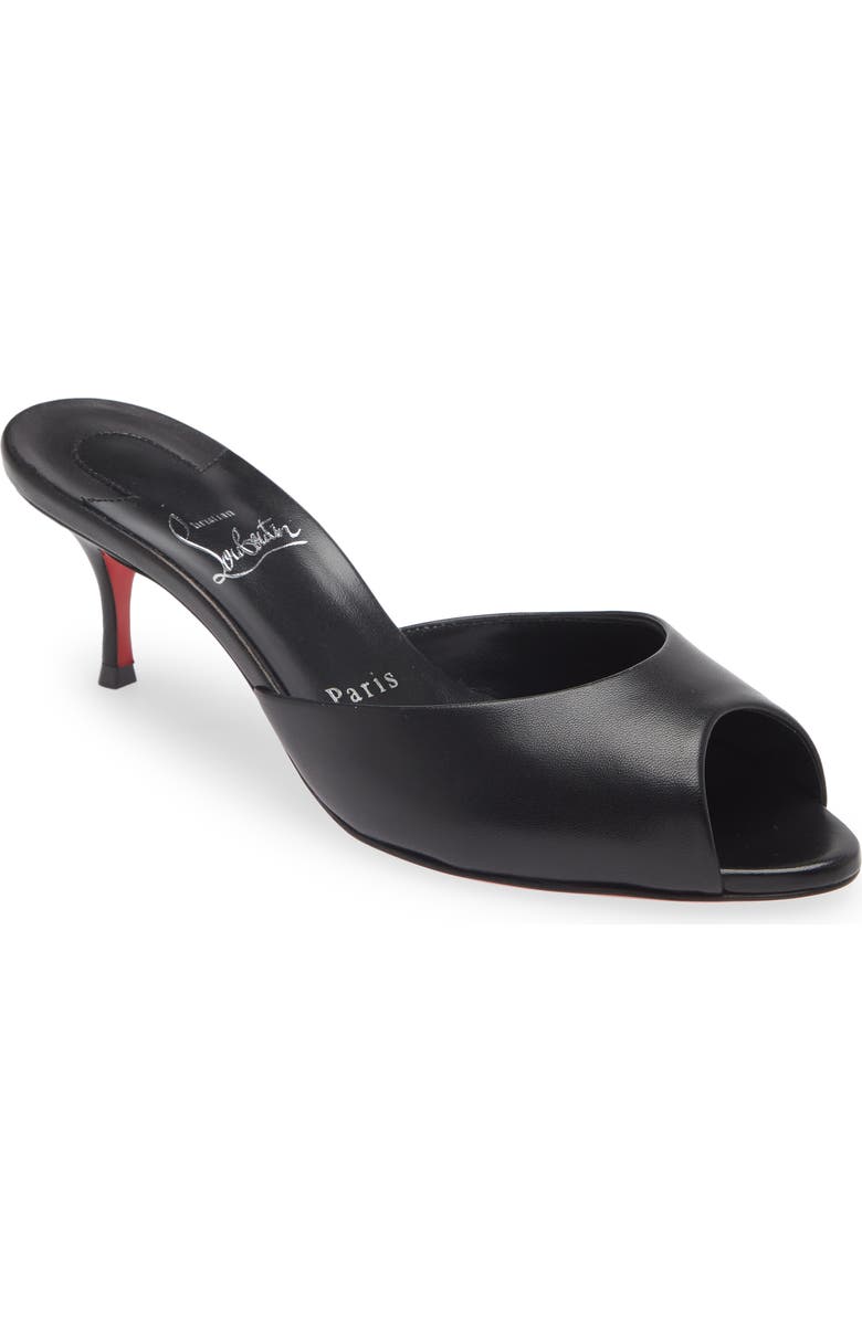 Christian Louboutin Me Dolly Kitten Heel Peep Toe Slide Sandal, Main, color, Black