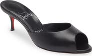 Christian Louboutin Me Dolly Kitten Heel Peep Toe Slide Sandal