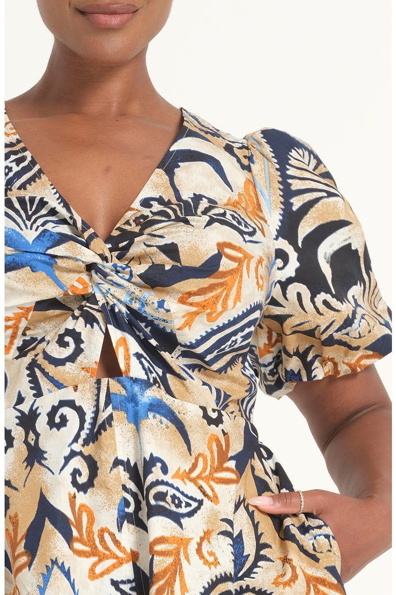 Sora Bay Knot Midi Dress, Alternate, color, COASTAL PALM