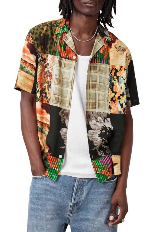 Allsaints Patches Camp Shirt In Cadet Black