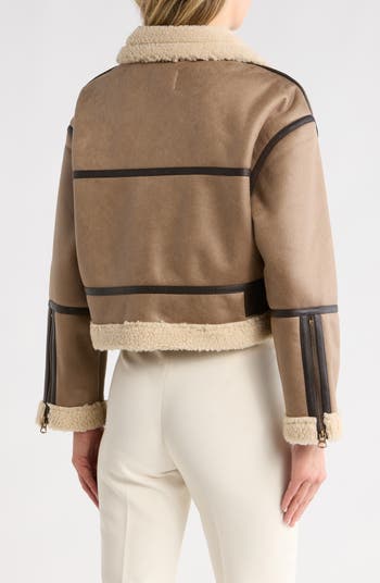 Faux Shearling Trim Jacket