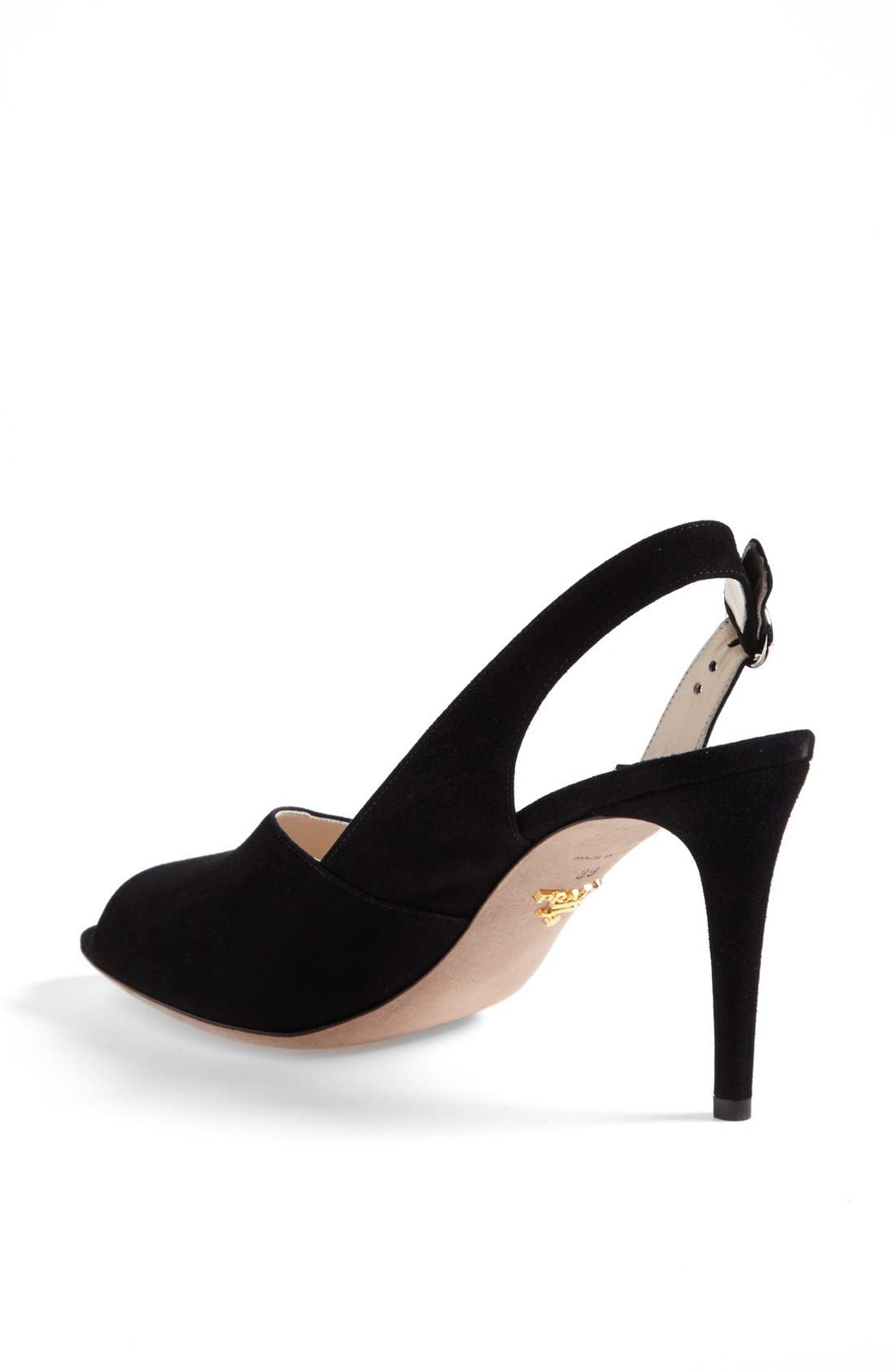 Asymmetrical Sling Sandal, Alternate, color, BLACK