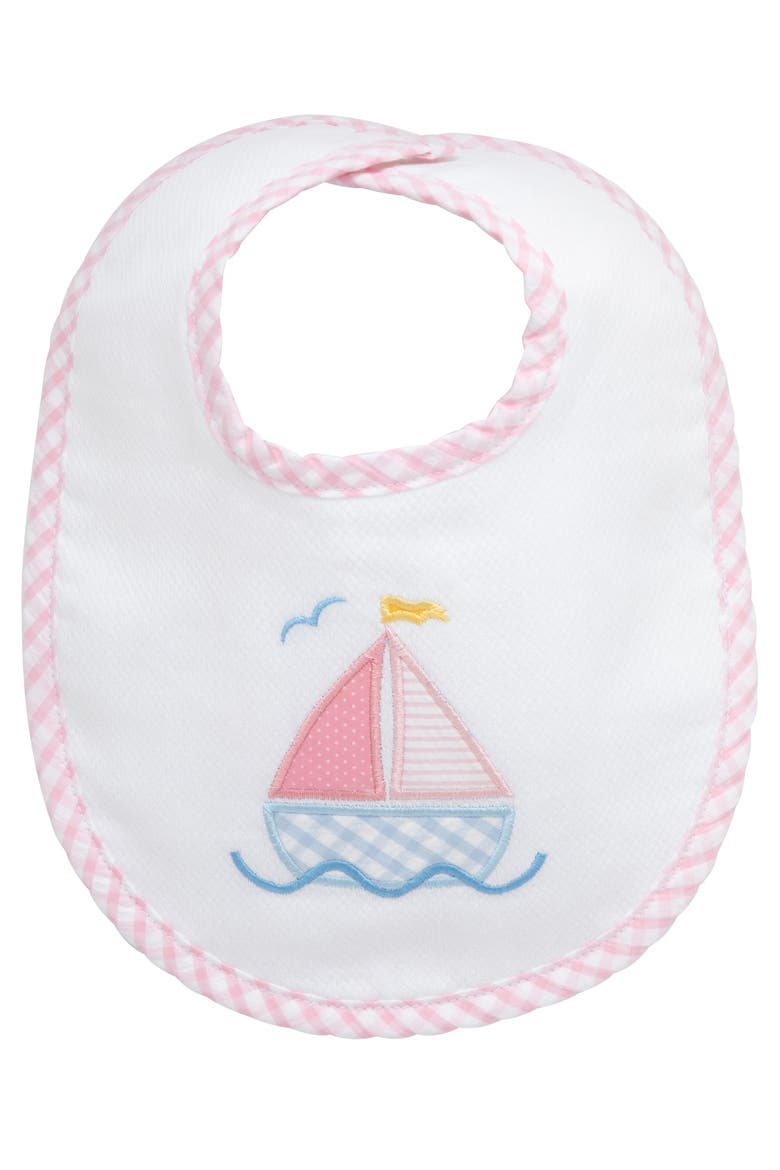 Pretty in Pink Applique Basic Bib, Main, color, Pink Sailboat