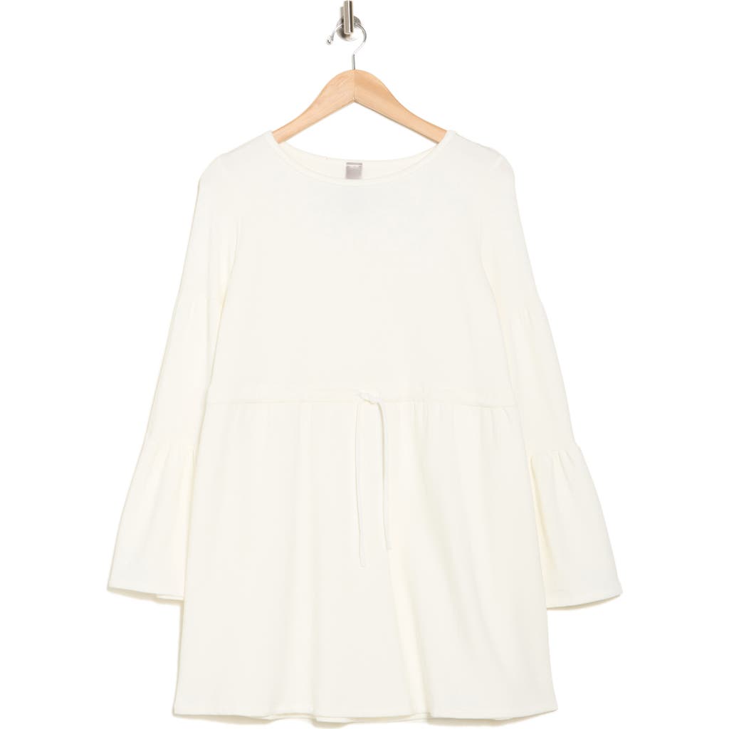 Go Couture Boat Neck Bell Sleeve Minidress In Ivory