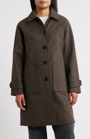 Sam Edelman Plaid Slim Balmacaan Coat