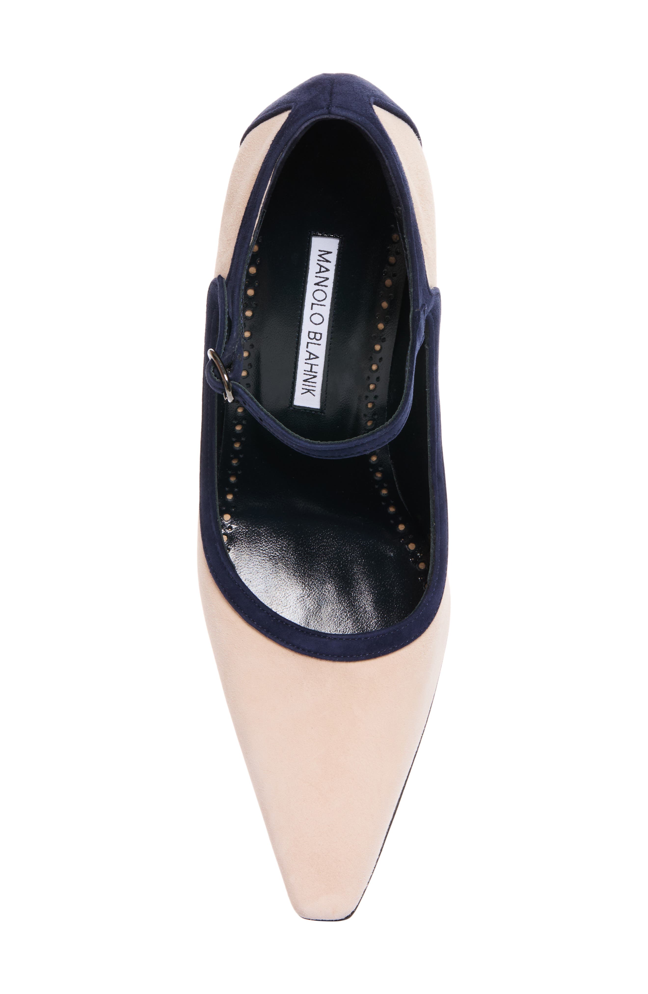 Churla Ankle Strap Pump, Alternate, color, BEIGE/ NAVY4