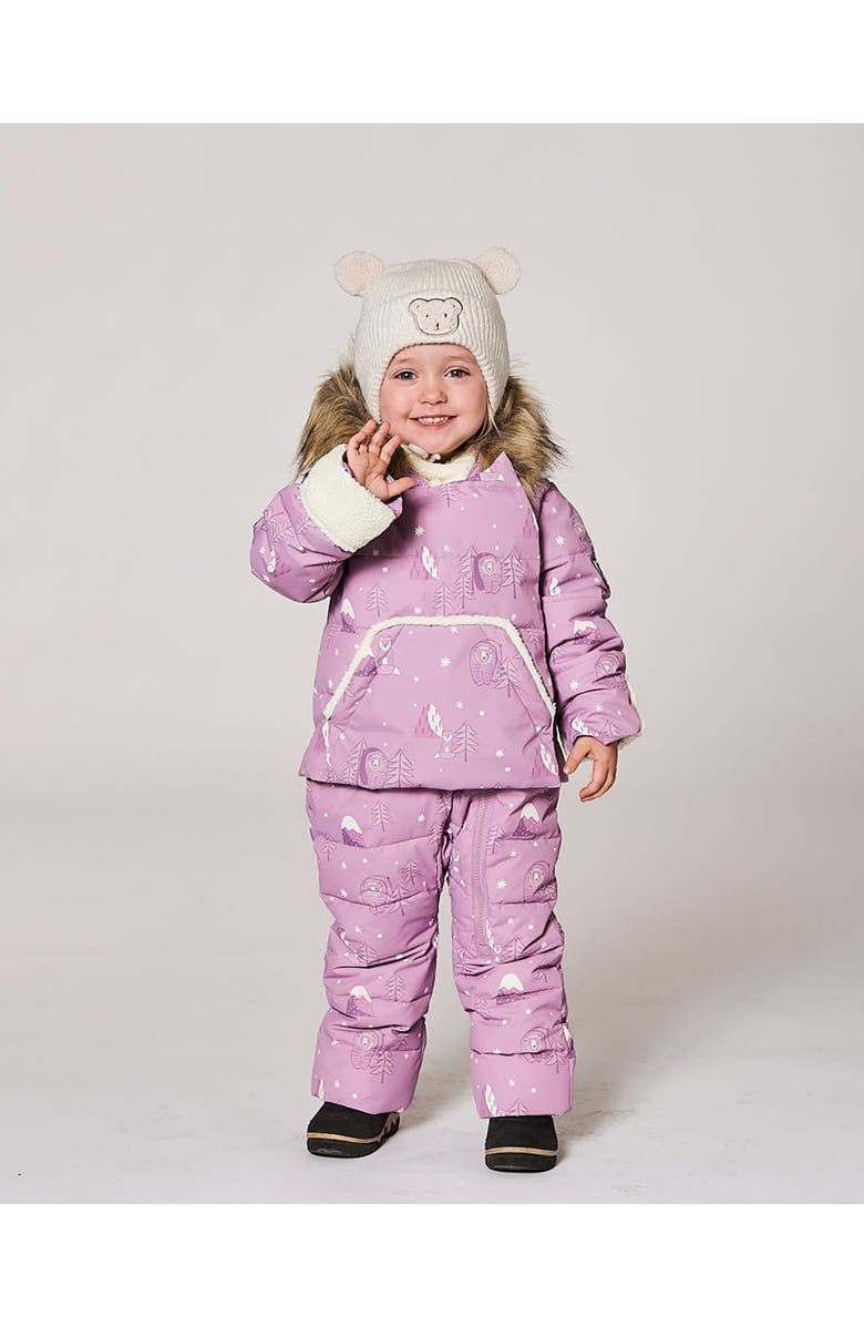 Deux par Deux One-Piece Snug Snowsuit Designed for Car Seat Bear, Alternate, color, Purple