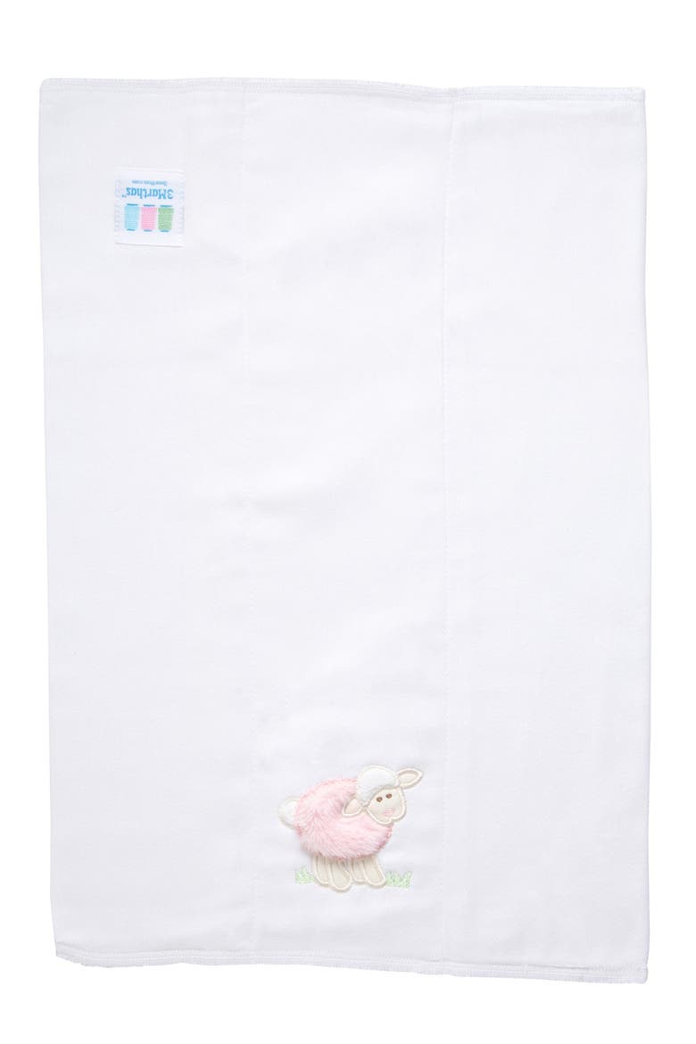 Playful Pals Applique Burp Cloth, Alternate, color, Pink Lamb