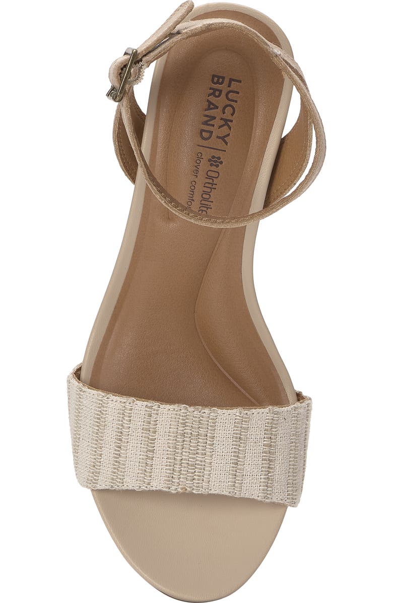 Lucky Brand Lynda Ankle Strap Platform Wedge Sandal, Alternate, color, Natural Multi