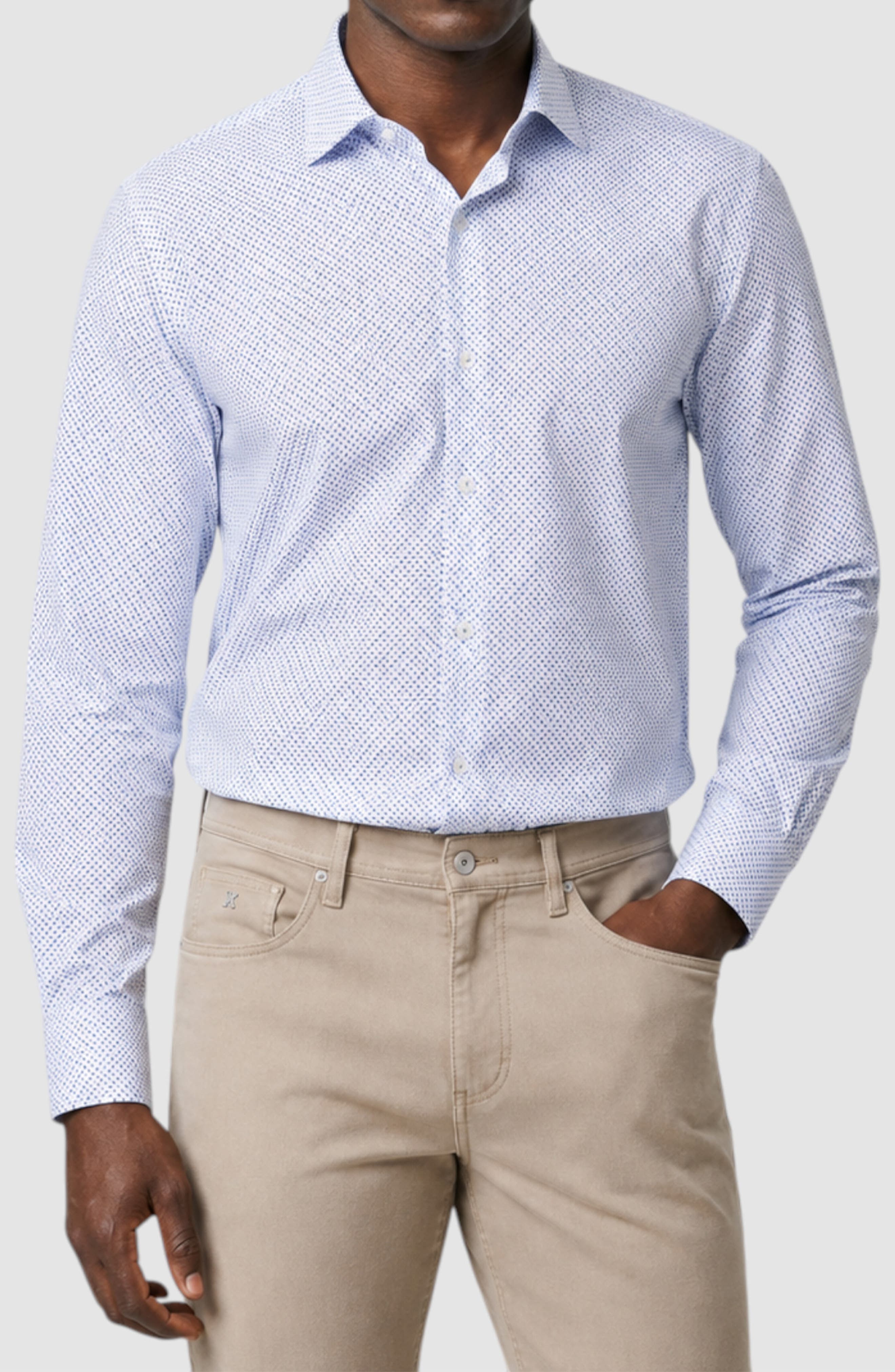 Diamond Microprint Cotton Shirt