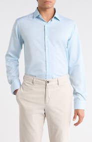 Nautica Slim Fit Grid Print Dress Shirt