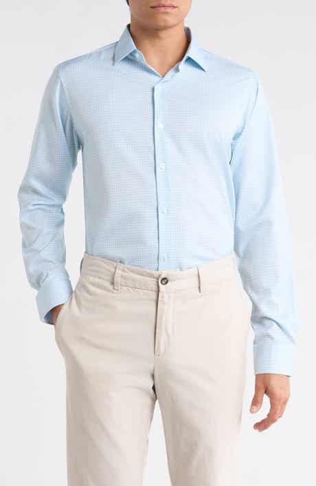 Nautica Slim Fit Grid Print Dress Shirt