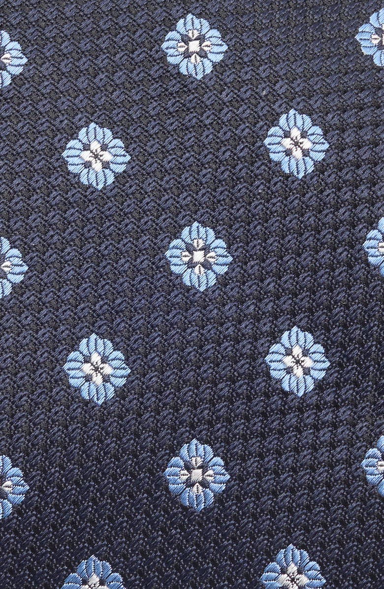 ZEGNA TIES Floral Medallion Silk Tie, Alternate, color, Nvy Fan