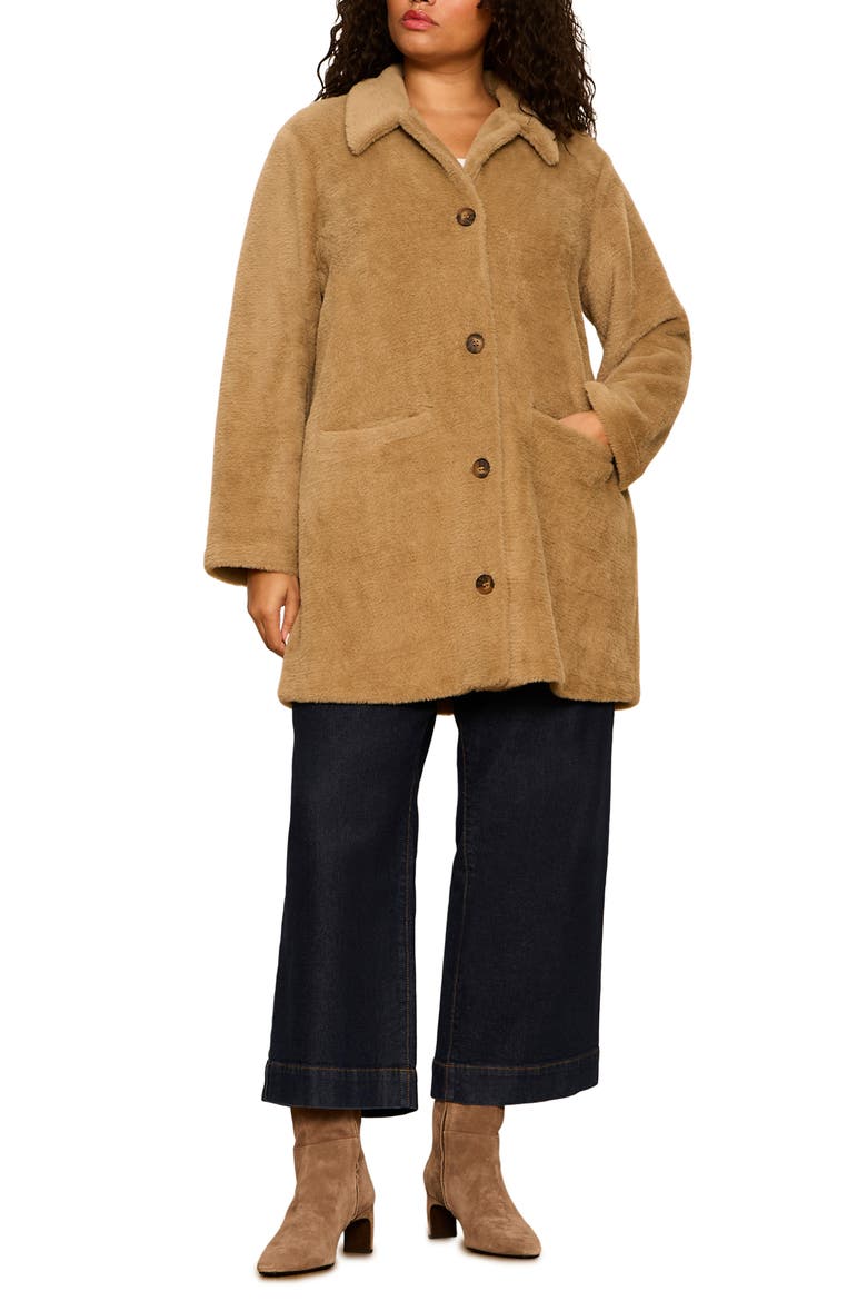 Upside Faux Fur Jacket, Alternate, color, HOT COCOA BROWN