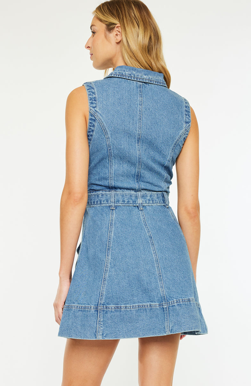 Official Kancan Usa Kim Sleeveless Mini Dress In Medium Wash