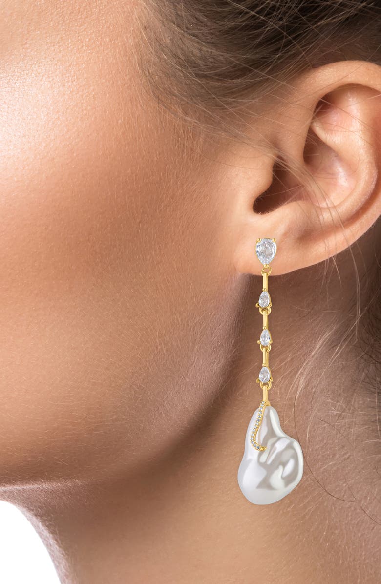 JARDIN Faux Pearl Drop Earrings, Alternate, color, 