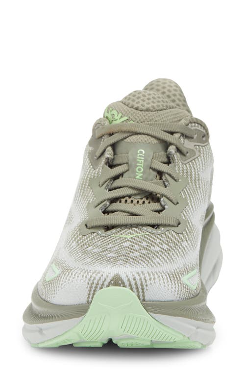 Hoka Clifton 9 Running Shoe In Green