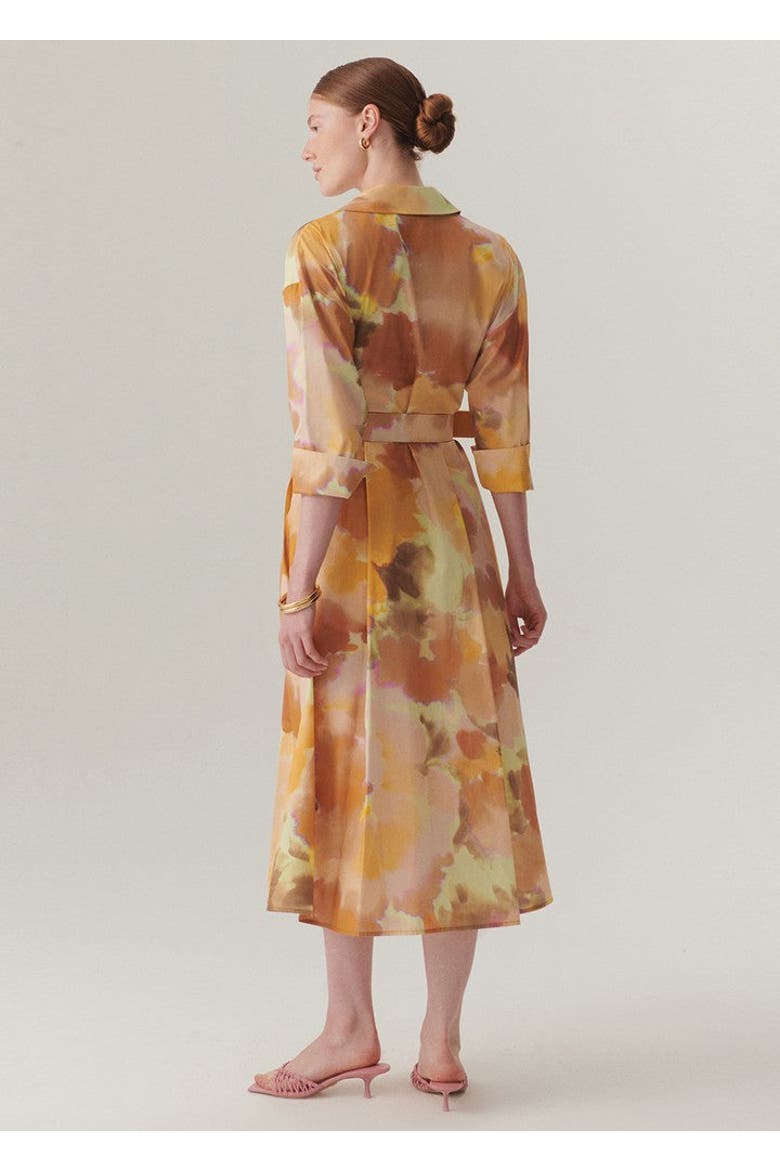 Brooklyn Midi Dress, Alternate, color, Yellow Patterned
