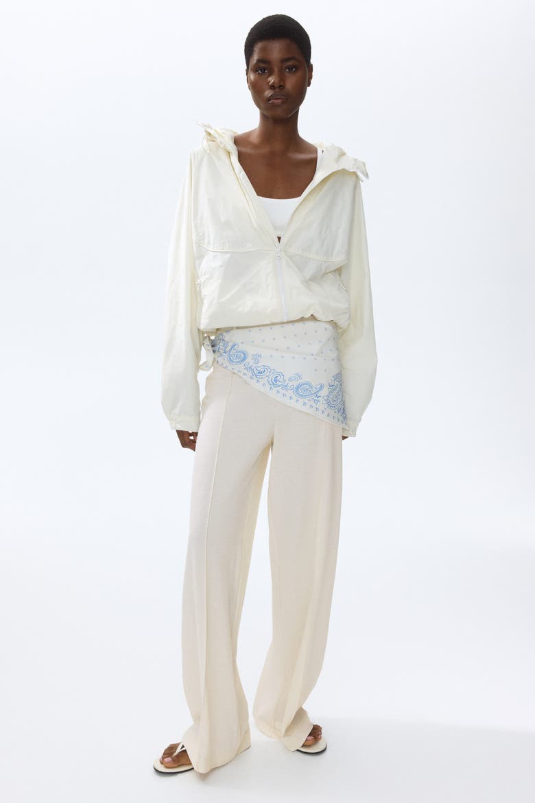 Scarf-detail Trousers, Alternate, color, Cream