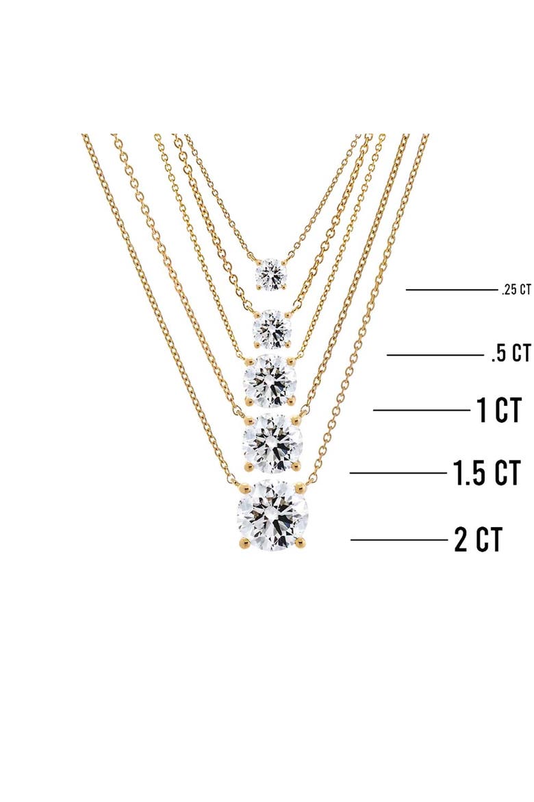 Lab Grown Diamond Round Solitaire Necklace 14K, Alternate, color, 14K White Gold - 0.5 Carat