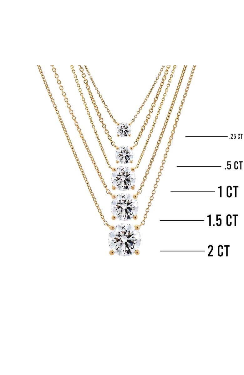 BY ADINA EDEN Lab Grown Diamond Round Solitaire Necklace 14K, Alternate, color, 14K White Gold - 3 Carat