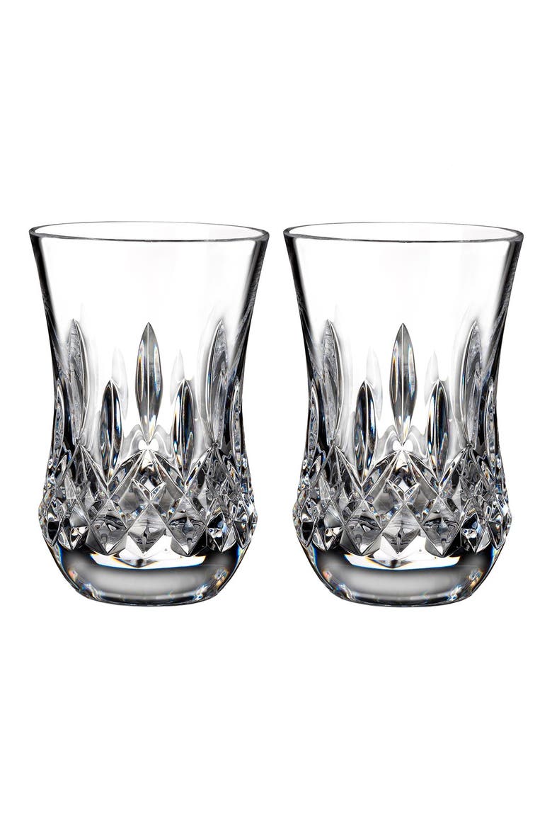 Lismore Connoisseur Set of 2 Lead Crystal Flared Sipping Tumblers, Main, color, CLEAR