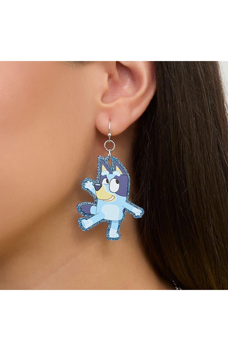 BLUEY Lightweight Drop Earrings with Character Silhouettes, Alternate, color, Blue