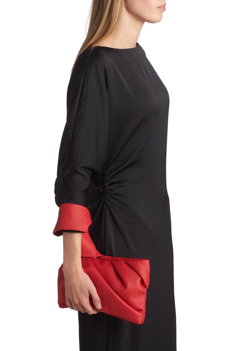 Ambush Nejiri Pleated Leather Wristlet, Alternate, color,