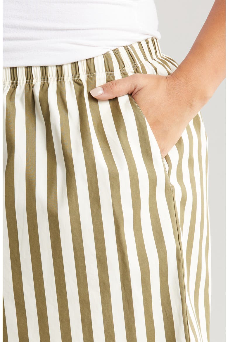 Stripe Pull-On Cotton Shorts, Alternate, color, OLIVE BURNT CABANA STRIPE