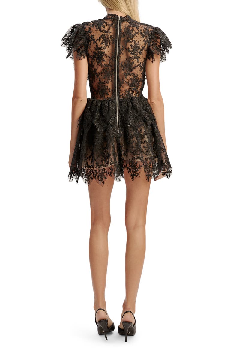 Tarryn Ruffle Lace Minidress, Alternate, color, BLACK