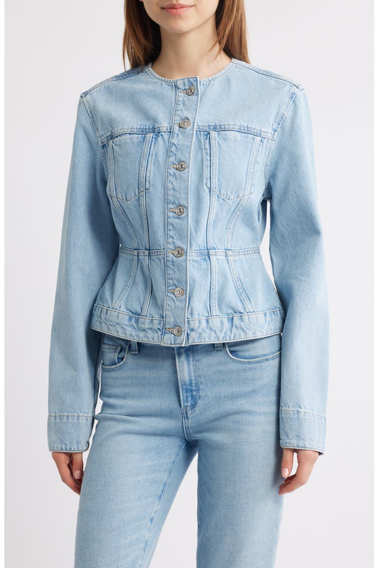 Isara Denim Jacket, Main, color, FLOWERS