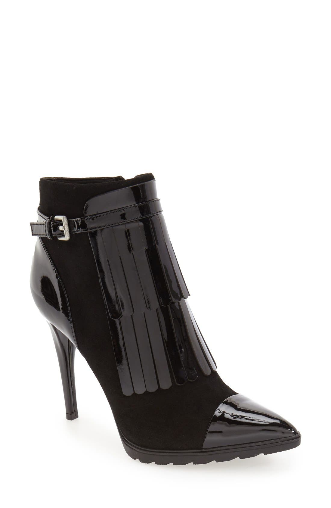 Calvin Klein 'Makena' Pointy Toe Kiltie Bootie, Main, color, 