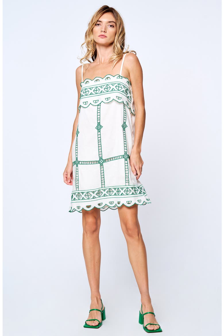 Lyndon Scallop Stitch Sleeveless Dress, Alternate, color, GREEN