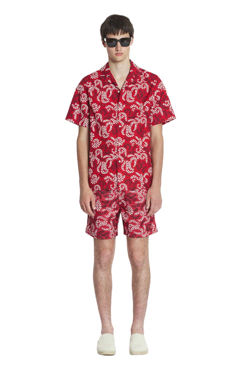 Lanvin PRINTED SWIM TRUNKS, Main, color, 