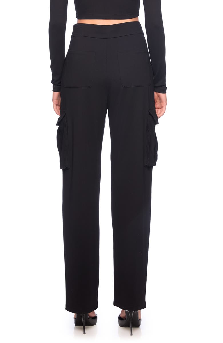 Susana Monaco Stretch Nylon Cargo Pants, Alternate, color, Black